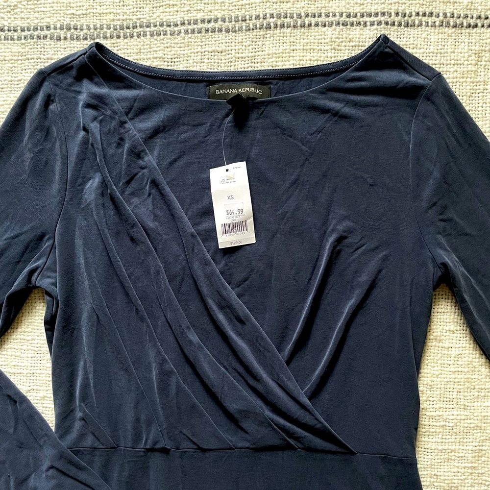 NWT Banana Republic Sandwash Modal Twist-Front T-Shirt Dress